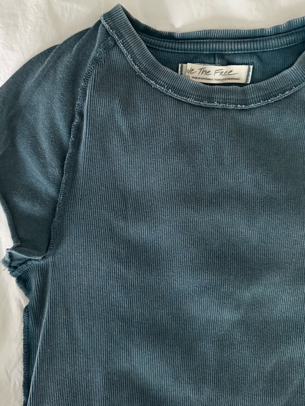 We The Free Short Sleeve Ribbed Tee in Slate Blue - Picture 2 of 3